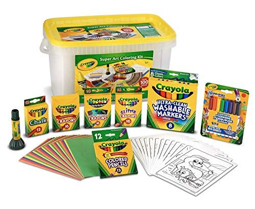Photo 1 of Crayola Super Art Coloring Kit, Tub Colors Vary, Amazon Exclusive, 100+ Pcs, Gift for Kids