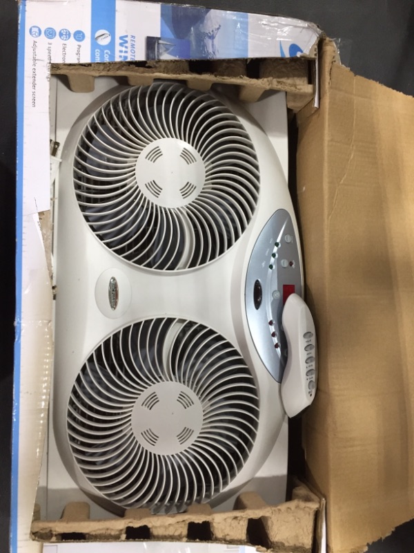 Photo 2 of Bionaire 9 in. Twin Window Fan with Remote Control, White