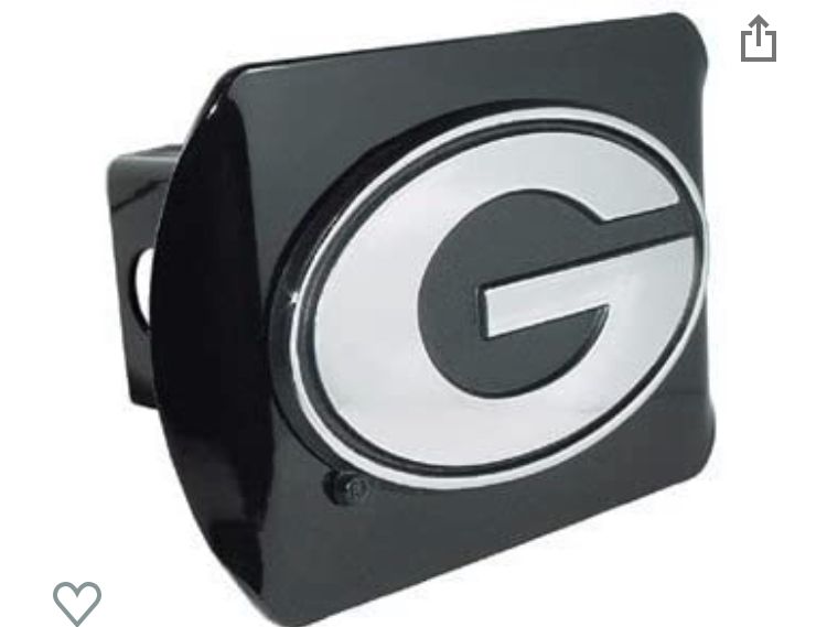 Photo 1 of Elektroplate C210GB1 University of Georgia Bulldogs Black with Chrome G Emblem NCAA College Sports Metal Trailer Hitch 2 Auto Car Truck Receiver Cover
