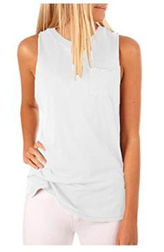 Photo 1 of Hount Womens High Neck Tank Tops Summer Sleeveless T Shirts Loose Fit with Pockets SIZE L