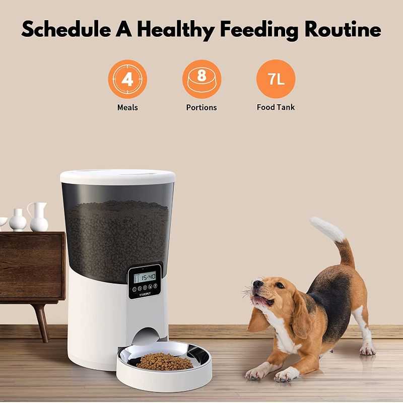 Photo 1 of 
WOPET Automatic Dog Feeder,236oz/7L Dog Feeder Pet Food Dispenser with Programmable Timer,Portion Control 1-4 Meals Per Day,Voice Recorder & Dual Power
