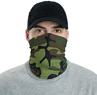 Photo 1 of Camo Neck Gaiter For Men & Women- Mens Face Bandana Mask - Ultra Comfortable Face Shield - Camouflage (One Size Fits All), pack of 15