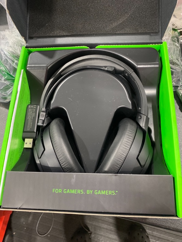 Photo 2 of Razer Kraken Ultimate RGB USB Gaming Headset: THX 7.1 Spatial Surround Sound - Chroma RGB Lighting - Retractable Active Noise Cancelling Mic - Aluminum & Steel Frame - for PC - Classic Black
