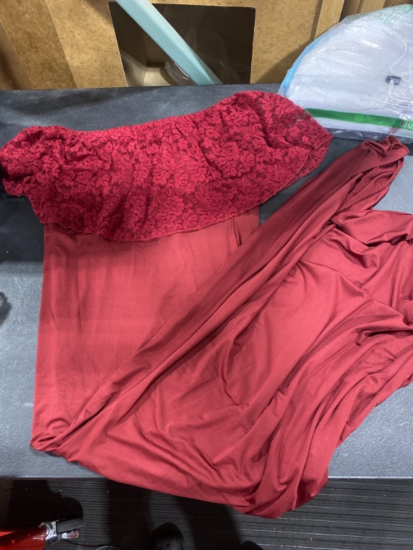 Photo 1 of Mollisia off shoulder burgundy, Size Medium 