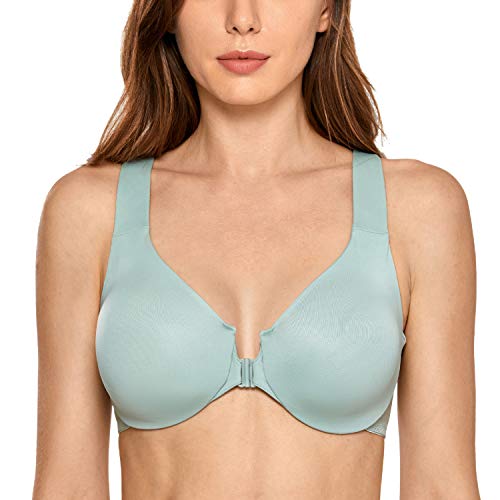 Photo 1 of DELIMIRA Womens Front Closure Racerback Underwire Full Coverage Unlined Bra  34DD