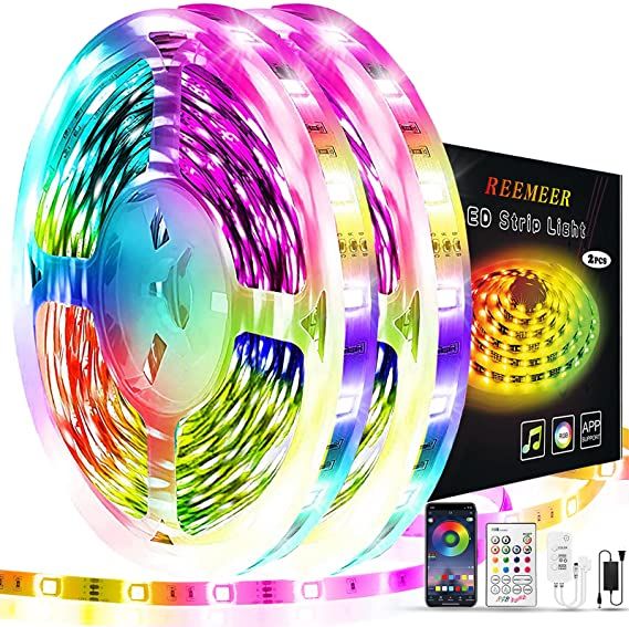 Photo 1 of Reemeer APP Control Music Sync Color Changing Led Lights 2 Pack MISSING ONE STRIP