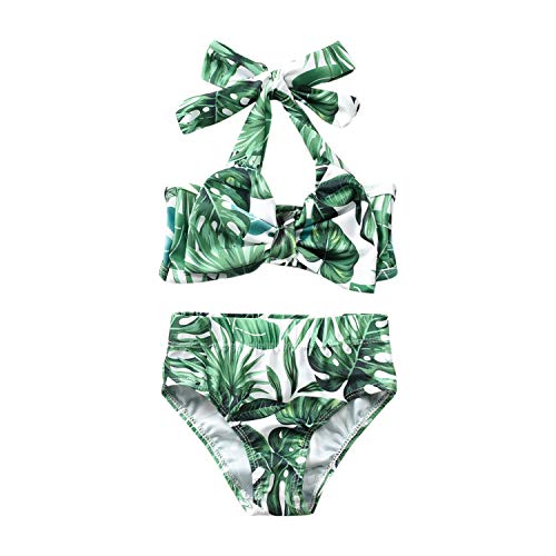 Photo 1 of Aalizzwell Baby Girl Bathing Suit GreenWhite Leaf 70