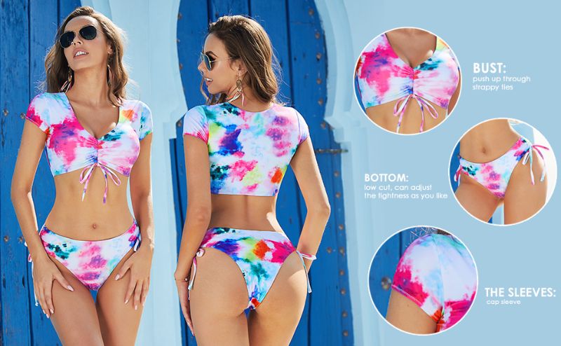 Photo 1 of Avidlove Bikinis for Women Bathing Suits Floral Bikini Set Two Piece Strap Swimsuit Tie Dye XXL