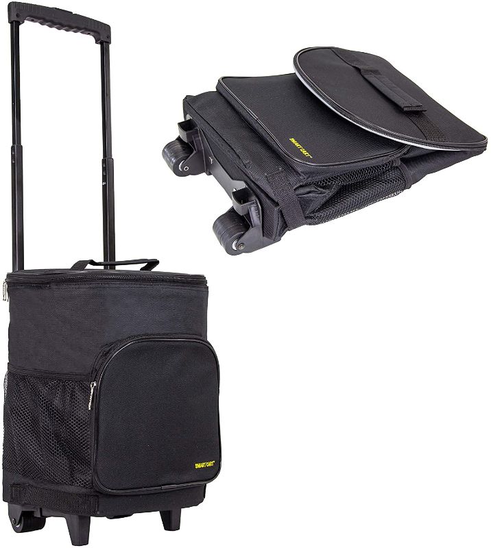 Photo 1 of Ultra Compact Cooler Smart Cart, Black Insulated Collapsible Rolling