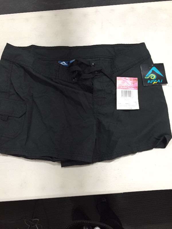 Photo 2 of Kanu Surf Women's Breeze Boardshort Size 12 Black Cargo Swimming Trunks T3