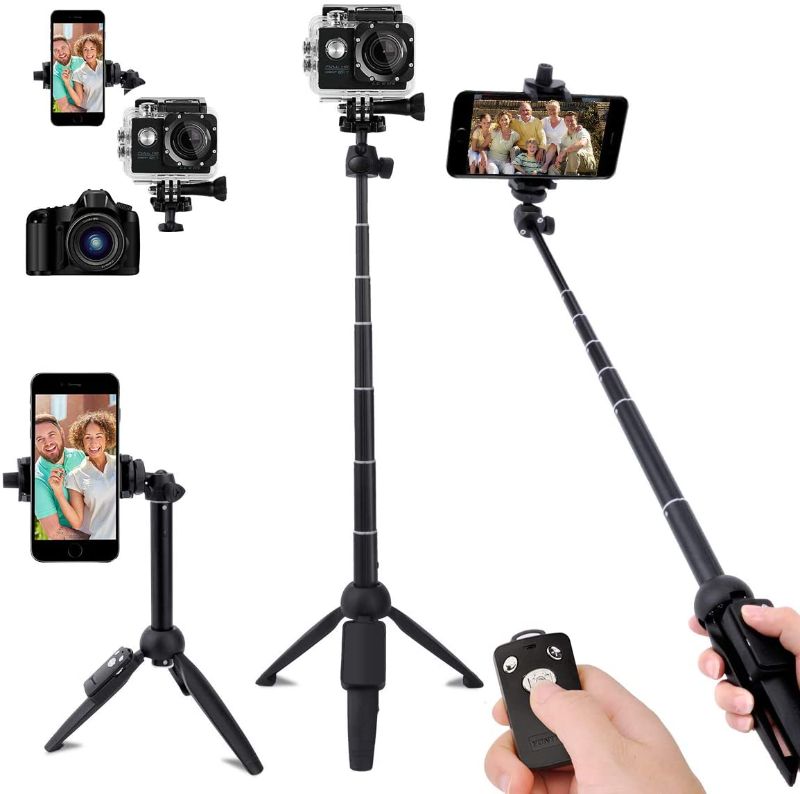 Photo 1 of Selfie Stick,40 Inch Extendable Selfie Stick Tripod and Phone Tripod Stand