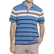 Photo 1 of Dronkon Men's Short-Sleeve Golf Stripe Polo Shirts XL