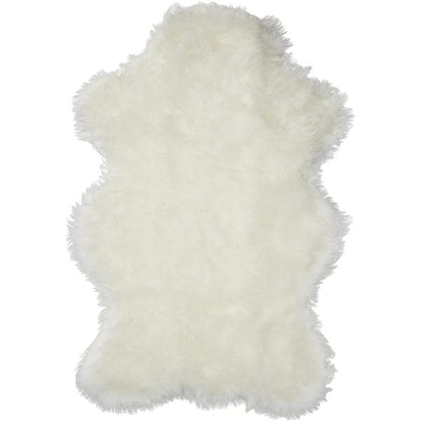 Photo 1 of Faux Fur Area Rug Luxuriously Soft and Eco Friendly Bear Pelt 2 ft. x 4 ft. White Made in France
