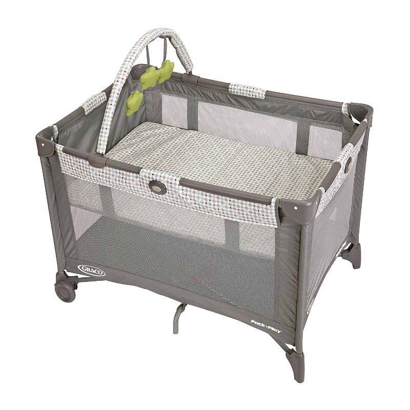 Photo 1 of Graco Pack and Play On the Go Playard, Includes Full-Size Infant Bassinet, Push Button Compact Fold, Pasadena
