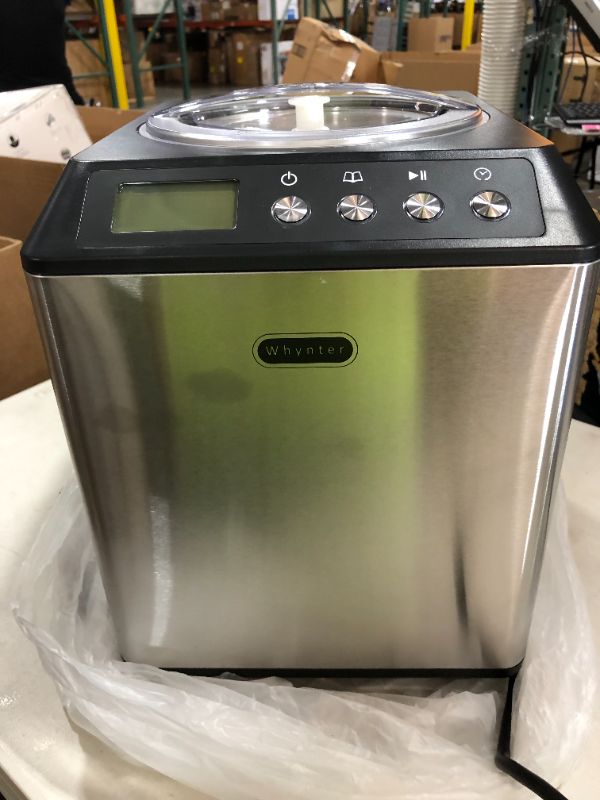 Photo 2 of 2.1 Qt. Stainless Steel Electric Ice Cream Maker with Built-In Timer