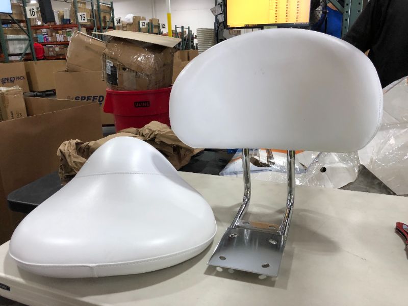 Photo 1 of Saddle Stool Chair with Back Ergonomic Rolling Esthetician Seat for Salon Tattoo Shop Spa Home Dentist Clinic (with Backrest, White)