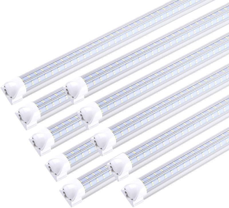 Photo 1 of 120W T8 V Shape Integrated Tube Light?8ft led Shop Light Fixture?4 Row 270 Degree Angle Design, AC85-277V 14400 Lumens 6500K Cold White , Double Side LED Cooler Door Light 10 Pack