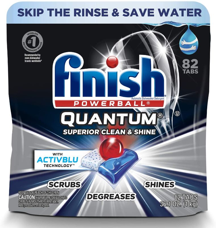 Photo 1 of Finish - Quantum - 82ct - Dishwasher Detergent - Powerball - Ultimate Clean & Shine - Dishwashing Tablets - Dish Tabs