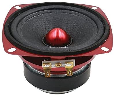 Photo 1 of DS18 PRO-X4.4BM Loudspeaker - 4", Midrange, Red Aluminum Bullet, 200W Max, 100W RMS, 4 Ohms - Premium Quality Audio Door Speakers for Car or Truck Stereo Sound System (1 Speaker)
