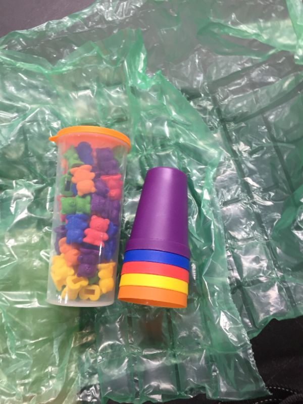 Photo 1 of plastic colored bears and 5pc plastic cups