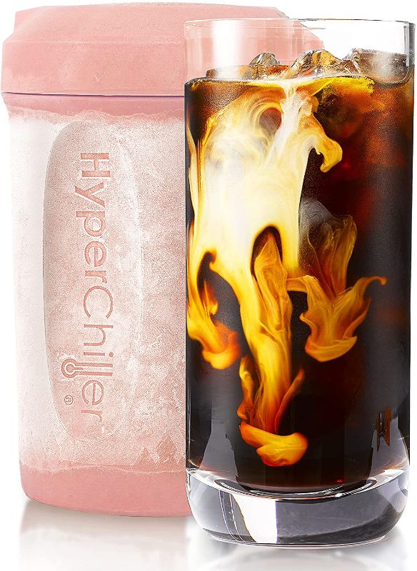 Photo 1 of HyperChiller Maxi-Matic Patented Instant Coffee/Beverage Cooler, Ready in One Minute, Reusable for Iced Tea, Wine, Spirits, Alcohol, Juice, 12.5 oz, Rose Gold
