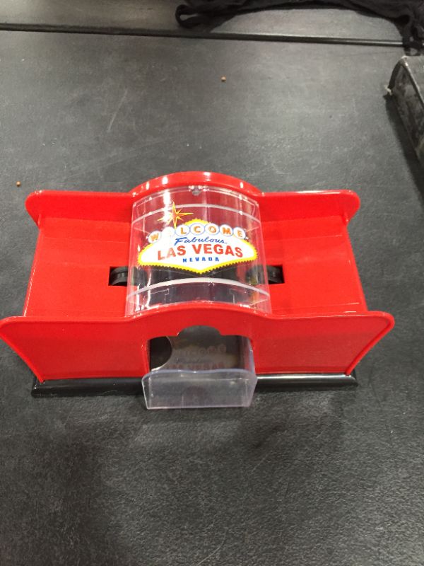 Photo 1 of CHH Card Shuffler 2 Deck Hand Crank, "Welcome To Las Vegas"