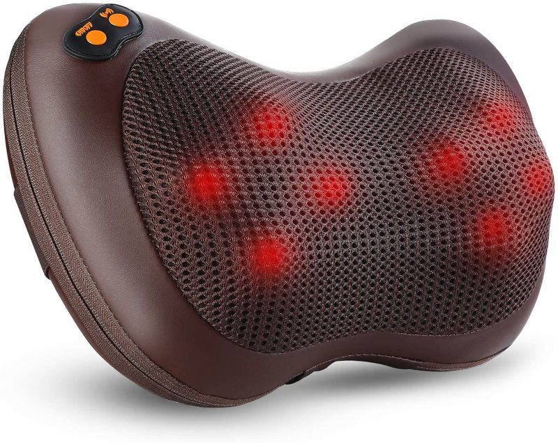 Photo 1 of Back Massager, Shiatsu Kneading Electric Neck Massager Pillow with 8 Heated Rollers for Back, Neck, Lower Back and Shoulder, Gifts for Dad/Mom/Men/Women