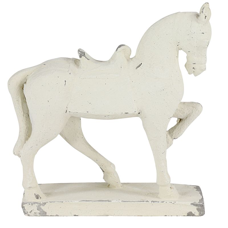 Photo 1 of Zimlay Large Distressed White Horse Statue Shelf Decor