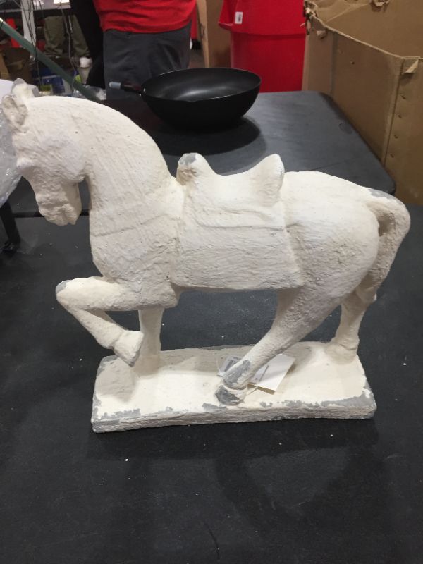 Photo 4 of Zimlay Large Distressed White Horse Statue Shelf Decor