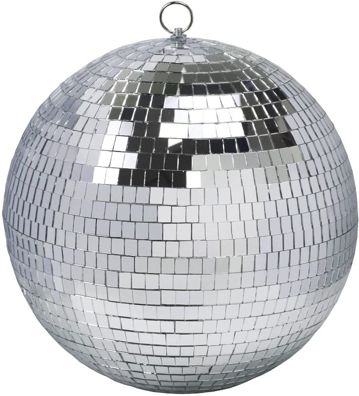 Photo 1 of 12" Disco Ball Mirror Ball Disco Party Decoration Stage Light Dj Light Effect Home Business Christmas Display Decoration Silver