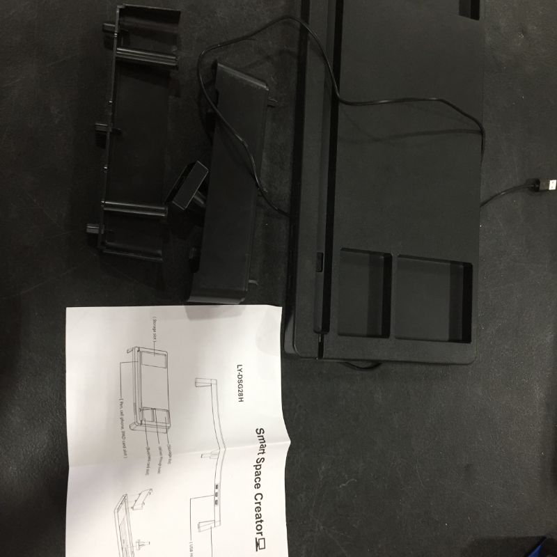 Photo 2 of STOON Monitor Stand, Computer Monitor Stand Riser with 3 USB Ports, Support Charging & Data Transfer, Desk Organizer with Phone Holder, Desktop Stand for PC, Laptop Computer and Printer