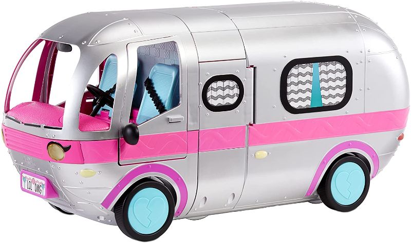 Photo 1 of LOL Surprise OMG Glamper Fashion Camper with 55+ Surprises Fully-Furnished with Light Up Pool, Water Slide, Bunk Beds, Cafe, Bathroom, Closet, Vanity, BBQ Grill, and DJ Booth - Gift for Ages 6+