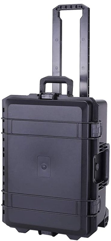 Photo 1 of HILDRYN 23 inch Large Waterproof Hard Case with Wheels and Padded Divider?Black-23x17x12 inches Portable Camera Equipment with Retractable Pull Handle TSA