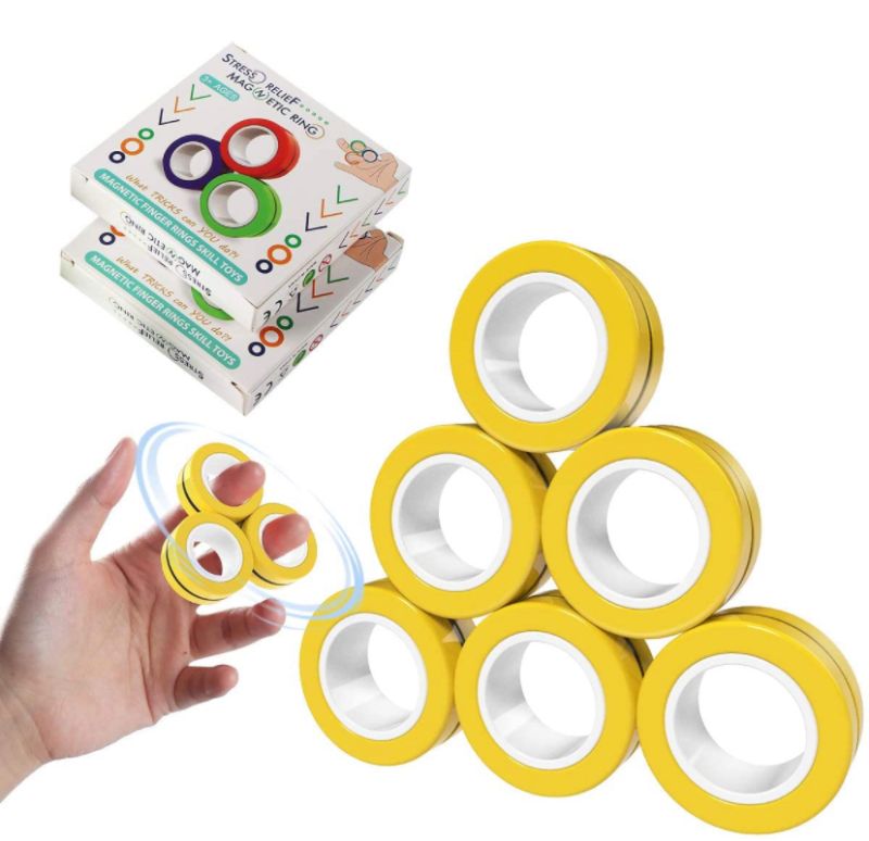 Photo 1 of 6 PCS Magnetic Rings Toys Finger Fidget Spinner