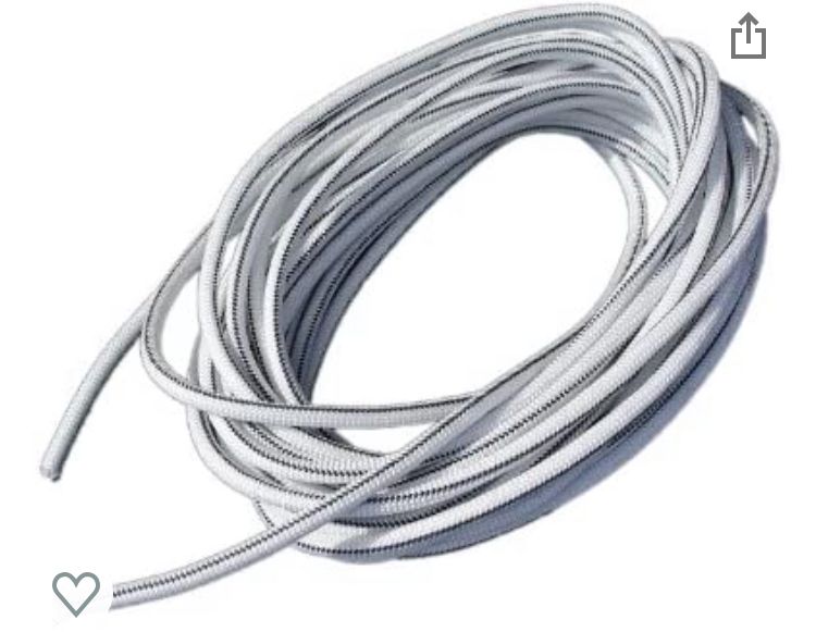 Photo 1 of 18 x 50 White Shock Bungee Rubber Rope Cord Woven Jacketed
