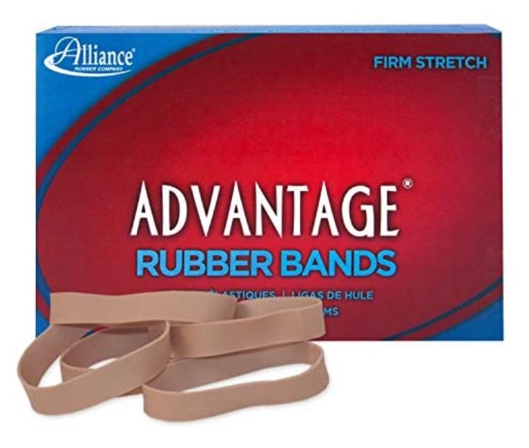 Photo 1 of Alliance Rubber 26825 Advantage Rubber Bands Size 82 1 lb Box Contains Approx 230 Bands 2 12 x 12 Natural Crepe