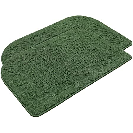 Photo 1 of COSY HOMEER 32X20 Inch Anti Fatigue Kitchen Rug Mats are Made of 100 Polypropylene Half Round Rug Cushion Specialized in Anti Slippery and Machine Washable 32x20in Green 1pc