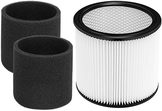 Photo 1 of 2PC LOT JORAIR Foam Sleeve Filter for ShopVac 90304 90350 90333 Cartridge Filter Replacement fits most WetDry Vacuum Cleaners 5 Gallon and above Compare to Part 90304 90585 12 4 inch Plastic Straight Pipe Flange for Heating Cooling Ventilation 125 System 