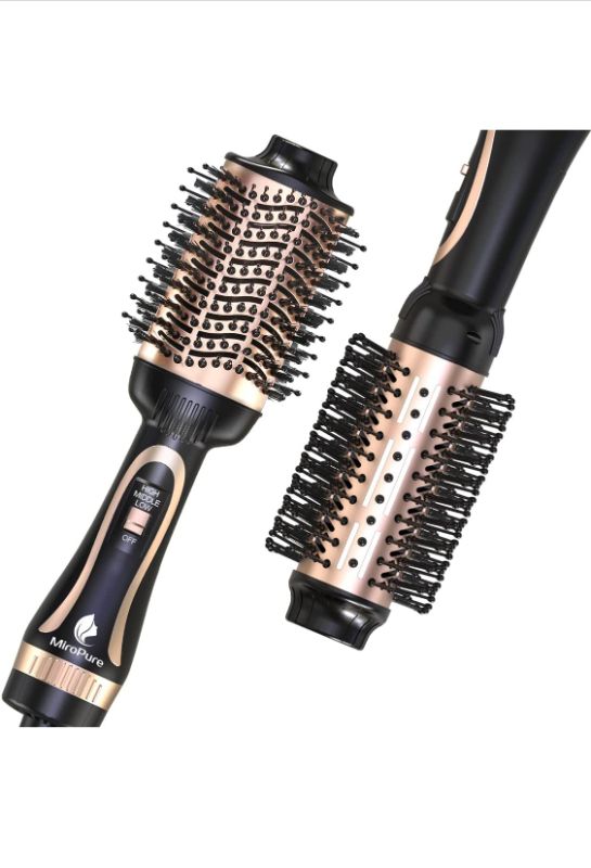 Photo 1 of Hair Dryer Brush MiroPure Hot Air Brush One Step Hair Dryer Volumizer Brush Blow Dryer Styler for Straightening Curling Salon Negative Ion Blow Dryer Brush Rose Gold