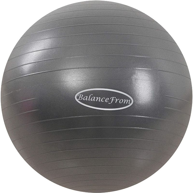 Photo 1 of BalanceFrom Anti-Burst and Slip Resistant Exercise Ball Yoga Ball Fitness Ball Birthing Ball GREY