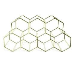Photo 1 of 7 Bottle Tabletop Wine Bottle Rack in Gold