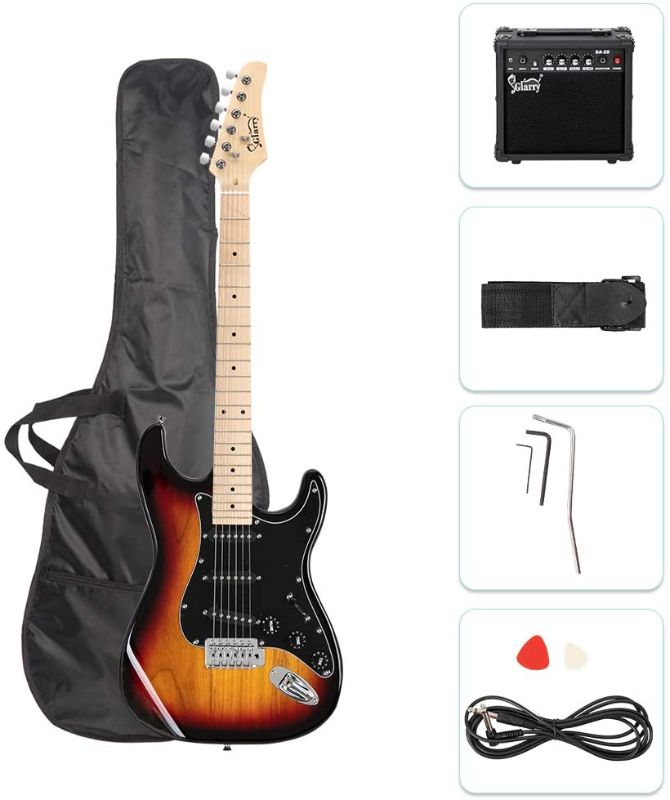 Photo 1 of GLARRY Full Size Electric Guitar for Music Lover Beginner with 20W Amp and Accessories Pack Guitar Bag (Sunset)
