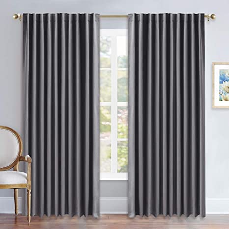 Photo 1 of 96 X 52 INCHES 2 PIECE CURTAIN SHADES, GREY