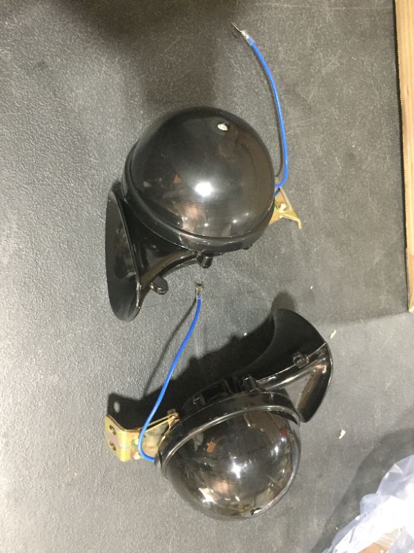 Photo 1 of 2 pack Train Horn, 12V Electric Air Horn Super Loud Waterproof Raging Sound Snail Horn for Trucks Cars Motorcycle Bikes Boats