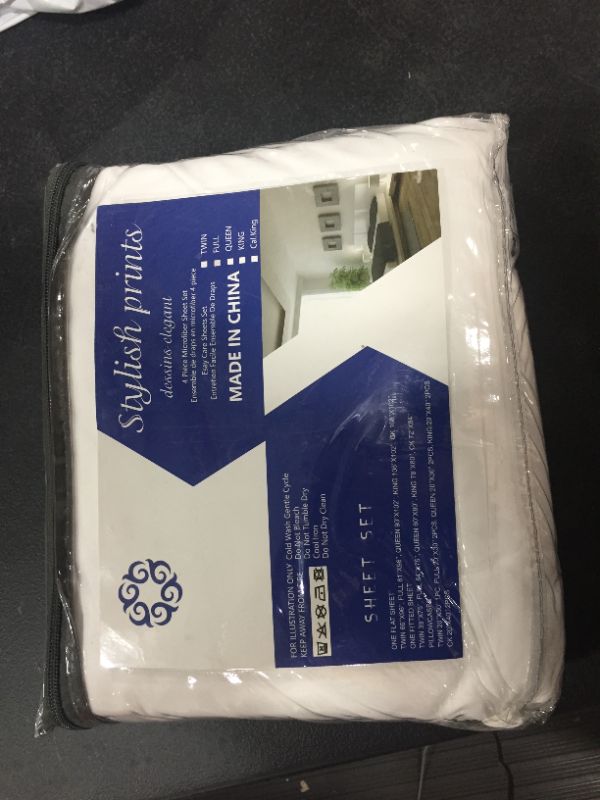 Photo 1 of 4 piece microfiber bedsheet set white full