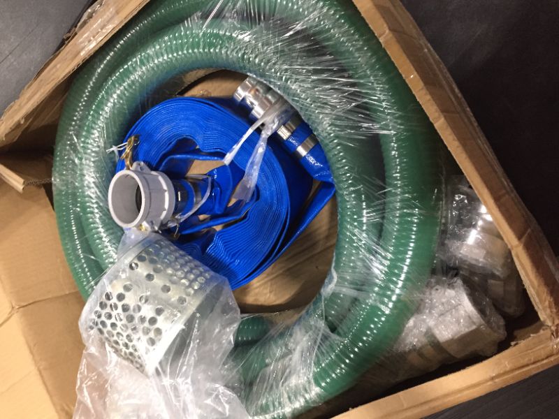 Photo 2 of Anderson Process 1-1/2" PVC Water Suction and Water Discharge Hose Kit - Quick-Connect Water Pump Hose Kit w/ Cam and Groove Couplings