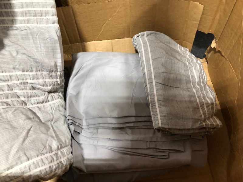 Photo 1 of BEDSURE COMFORTER AND SHEETS SET, GREY, UNKNOWN FITMENT