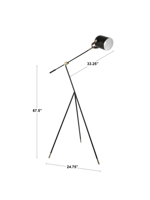 Photo 1 of TRIPOD FLOOR LAMP, BLACK, STOCK PHOTO FOR REFERENCE