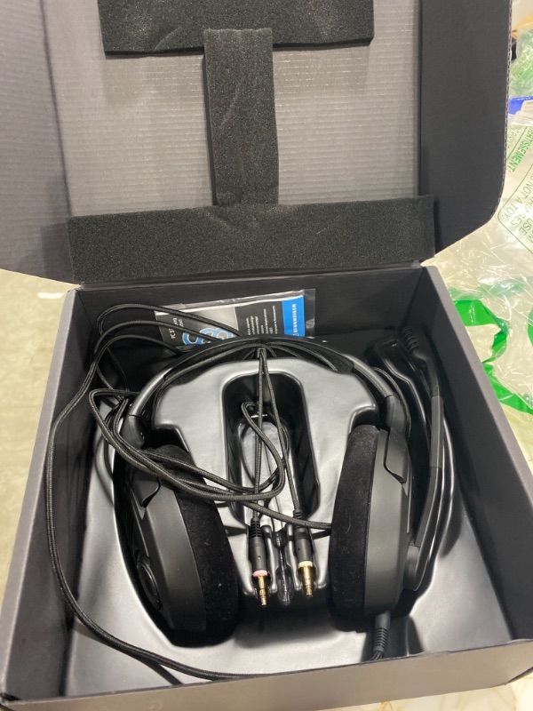 Photo 2 of Massdrop x Sennheiser PC37X Gaming Headset — Noise-Cancelling Microphone with Over-Ear Open-Back Design, 10 ft Detachable Cable, and Velour Earpads,Black
