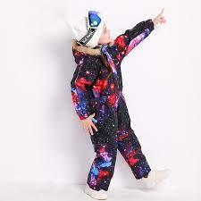 Photo 1 of kids blue magic winter waterproof colorful one piece snowsuit ski jumpsuit